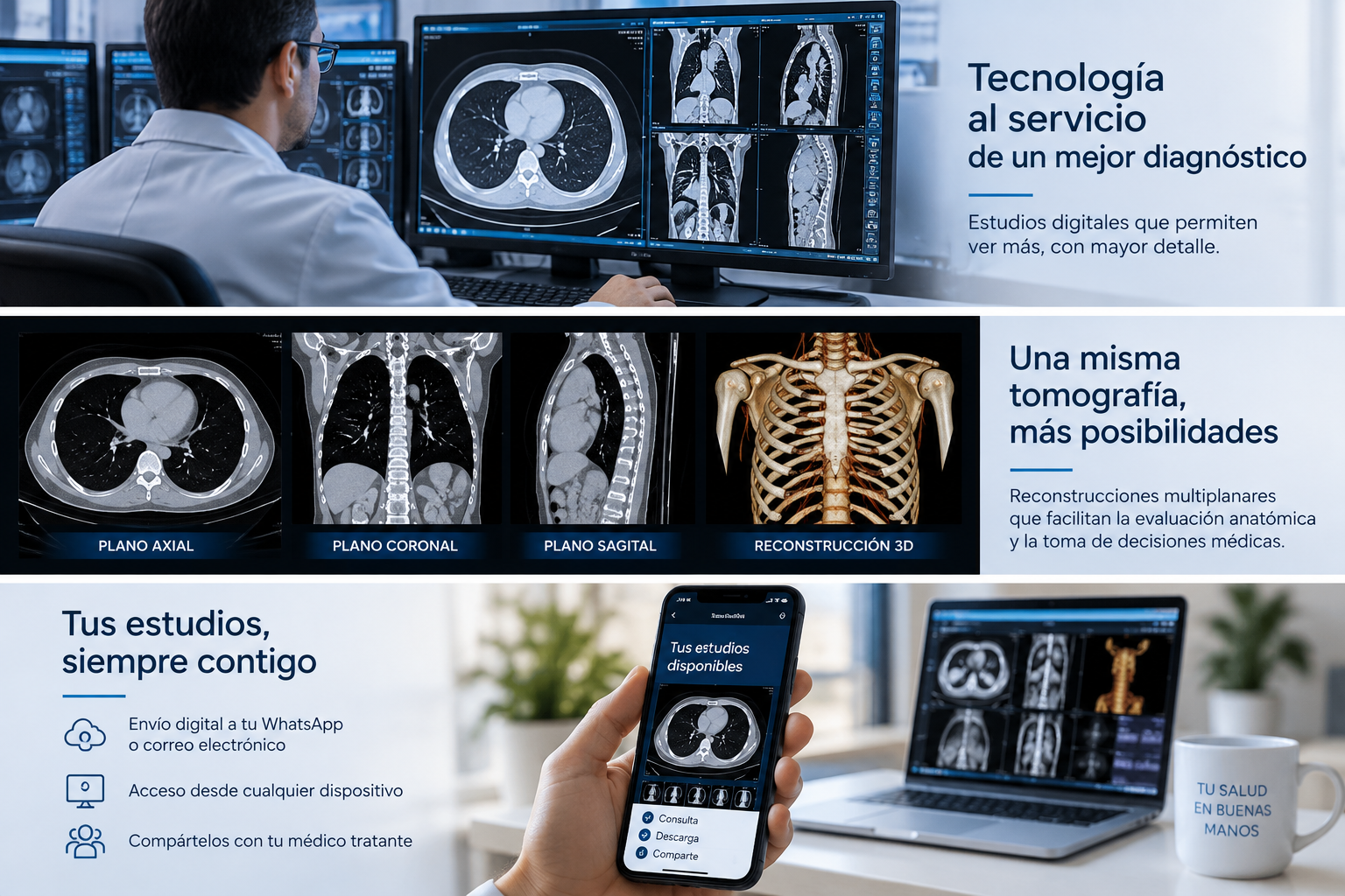 Recibe tus estudios por WhatsApp o correo electrónico.